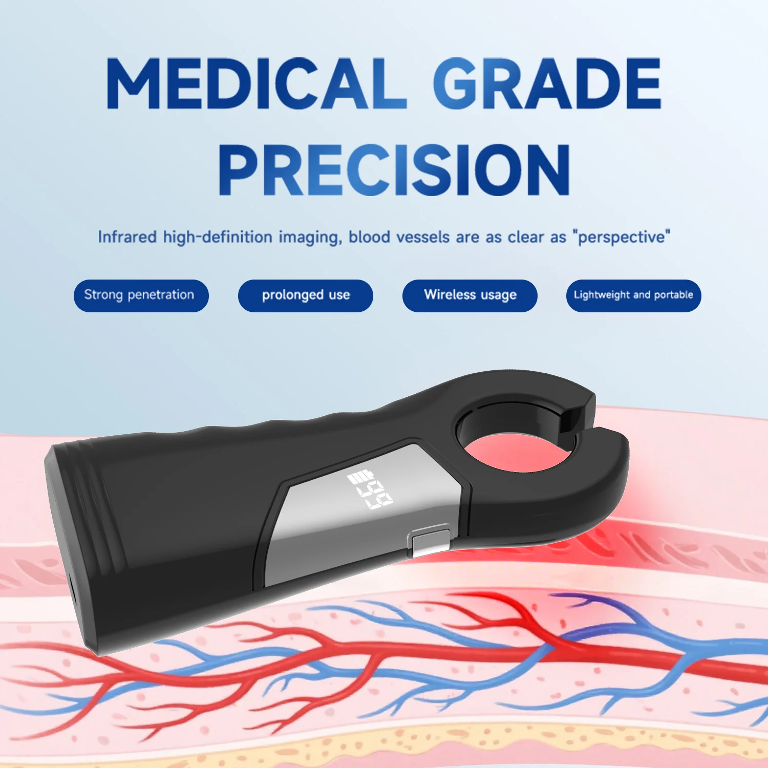 Wireless Vein Finder - Portable Medical Vein Locator for Nurses, Injection Assistant, Blood Draw Helper, Detector Device