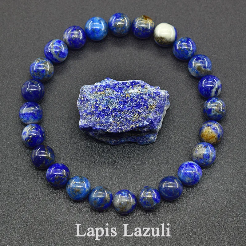 Real 5A Natural Lapis Lazuli Stone Beads Bracelet Homme Elastic High Quality Energy Healing Jewelry for Women Gift for Boyfriend