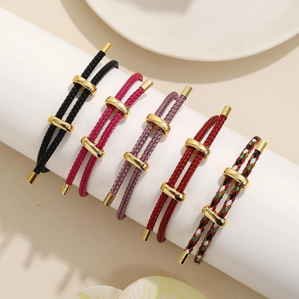 BenS High quality Wire Rope Bangle For Women Colorful Handmade DIY Men Bracelets Adjustable rope Bracelet Jewelry wholesale B13