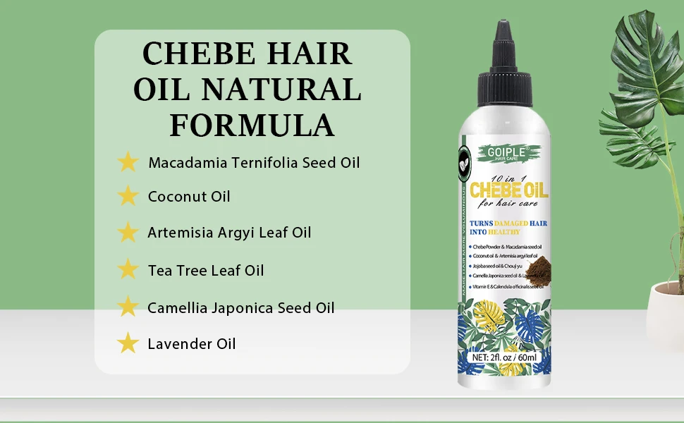 GOIPLE Chebe Hair Care Products Deep Nourish & Moisturize Conditioner Smoothing Anti-loss Breakage Hair Oil or Butter or Powder