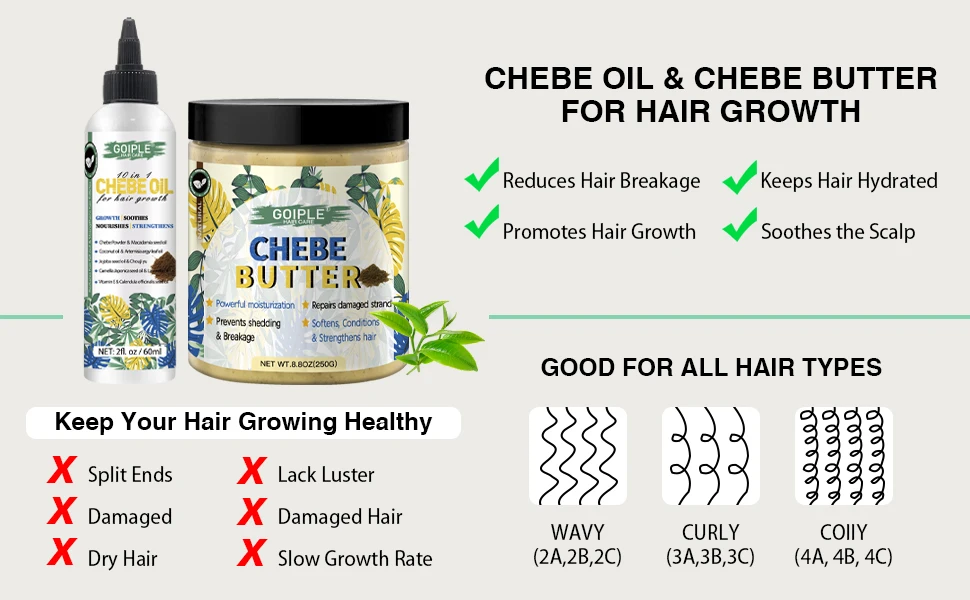 African Hair Growth Chebe Oil Anti Loss Treatment Chebe Powder Serum Strengthen Care Thicken Essence Repair Damaged Moisturizer