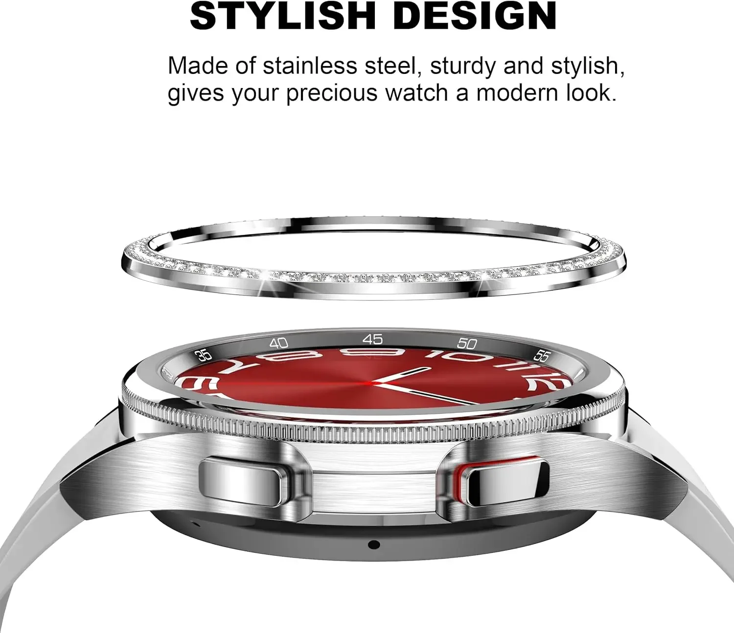 Diamond Bezel for Samsung Galaxy Watch 6 43mm 47mm Diamond Decoration Bezel Protector Protective Case for Galaxy Watch6