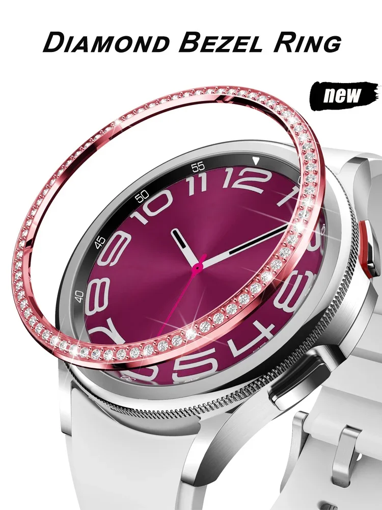 Diamond Bezel for Samsung Galaxy Watch 6 43mm 47mm Diamond Decoration Bezel Protector Protective Case for Galaxy Watch6