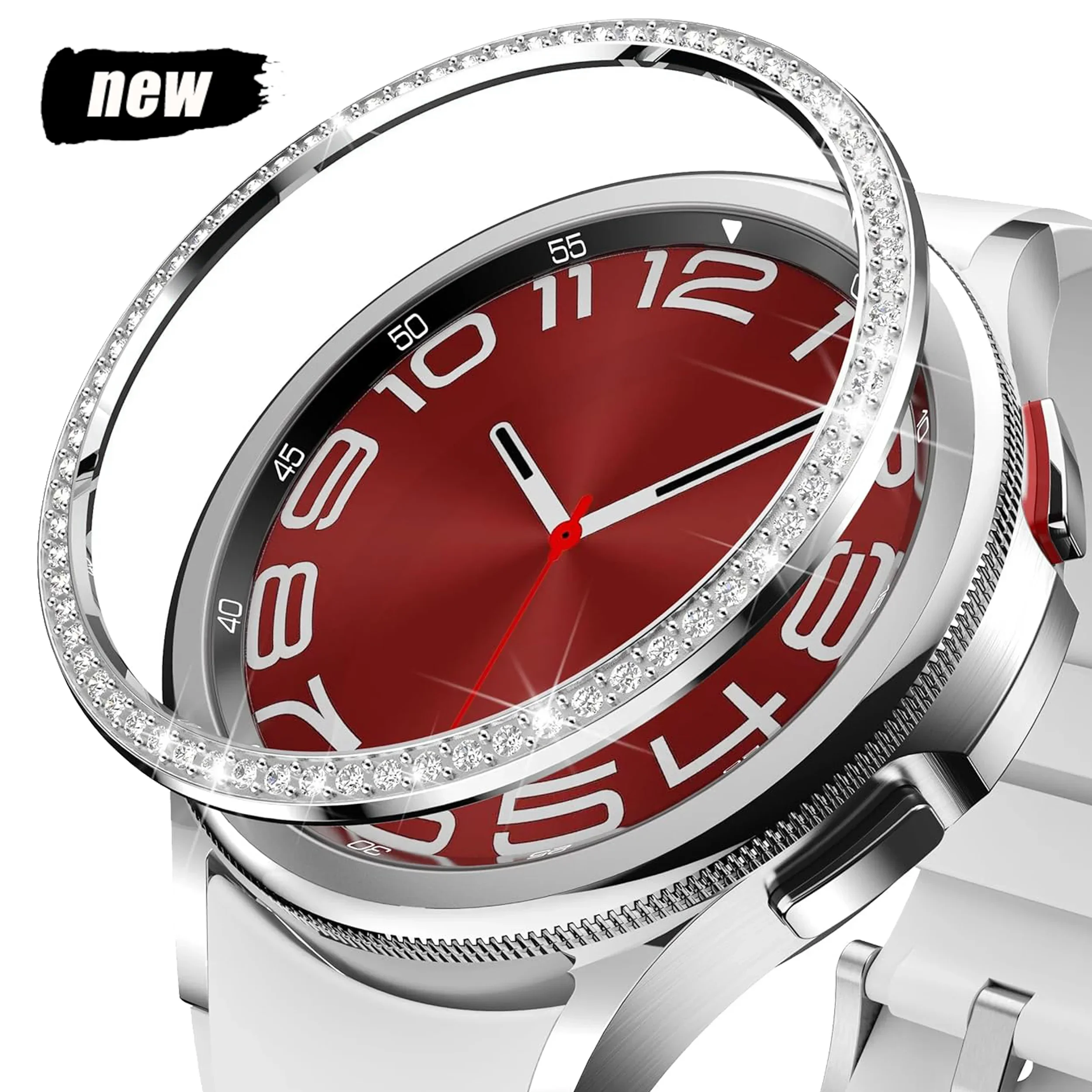 Diamond Bezel for Samsung Galaxy Watch 6 43mm 47mm Diamond Decoration Bezel Protector Protective Case for Galaxy Watch6