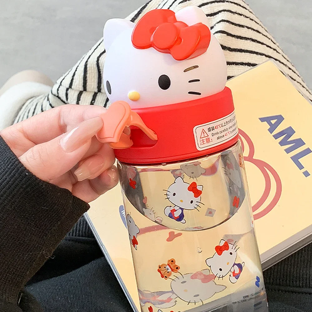 500ml Kawaii Sanrio Dolls Transparent Cup Cartoon Hello Kitty Kuromi Cinnamoroll Melody Plastic Water Bottle Gifts