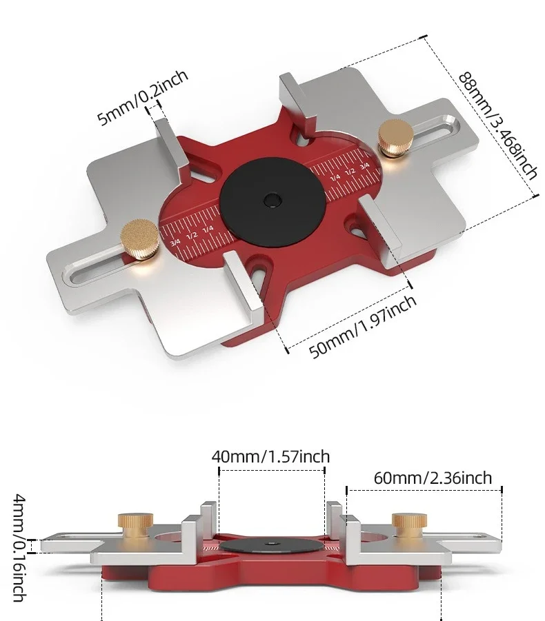 Woodworking 2-in-1 Slotted Invisible Fastener Slotting Bracket Router Base Mortising Jig Trimmer Router Tool Fastening Bracket