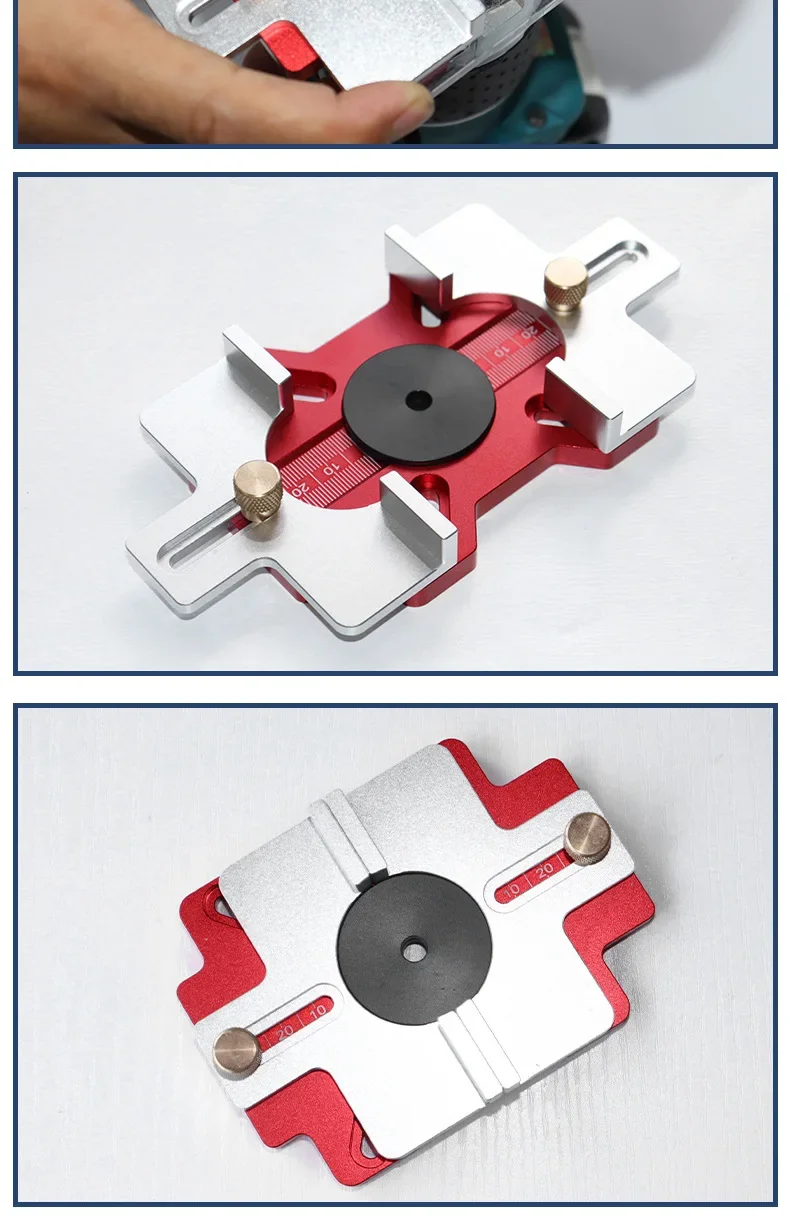 Woodworking 2-in-1 Slotted Invisible Fastener Slotting Bracket Router Base Mortising Jig Trimmer Router Tool Fastening Bracket