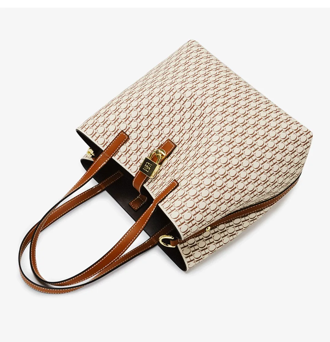 CH Women Tote Bag Luxury Handbag 2026 New Fashion Monogram Print Large Capacity Crossbody Shoulder Bag Ladies Commuter Purse