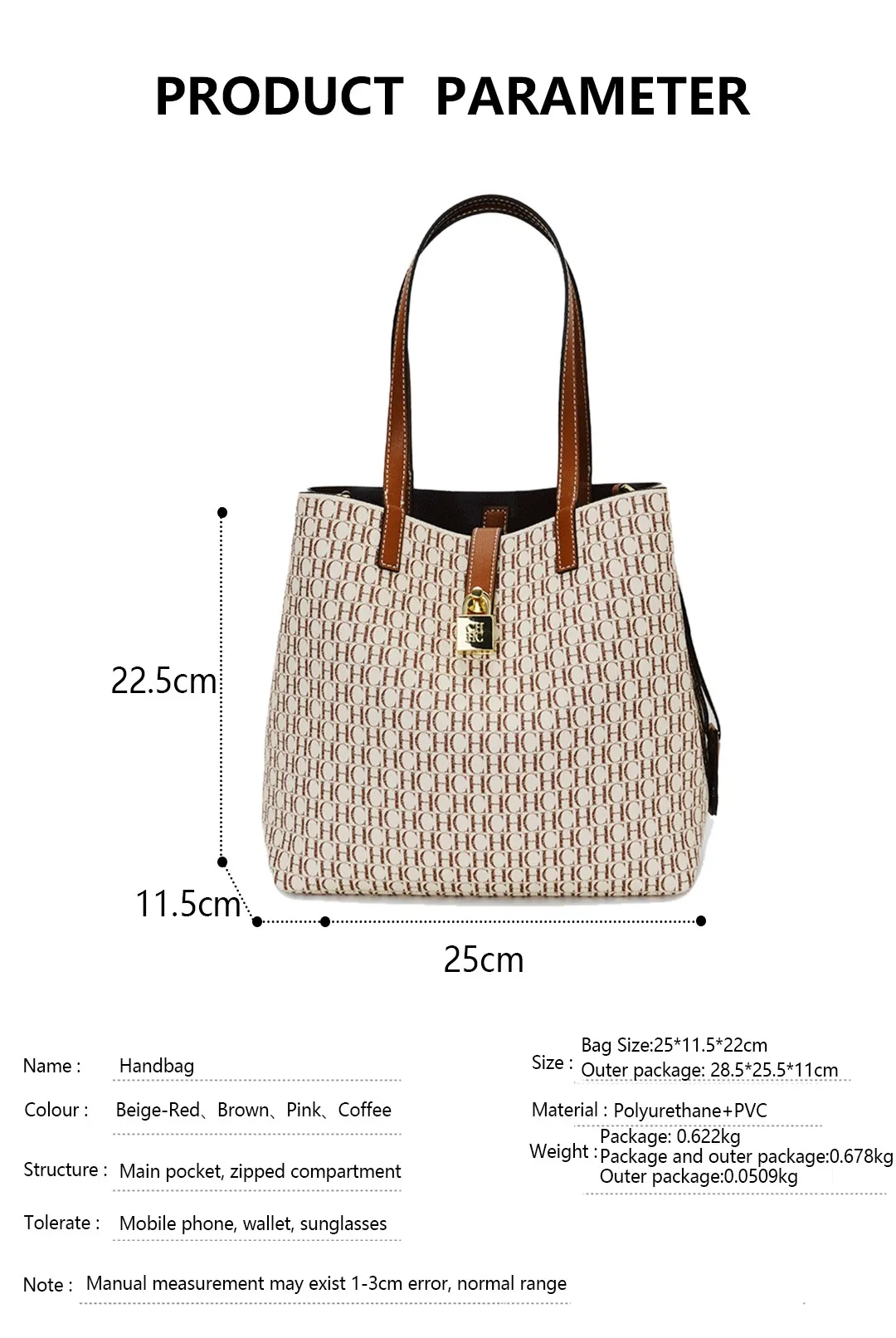CH Women Tote Bag Luxury Handbag 2026 New Fashion Monogram Print Large Capacity Crossbody Shoulder Bag Ladies Commuter Purse