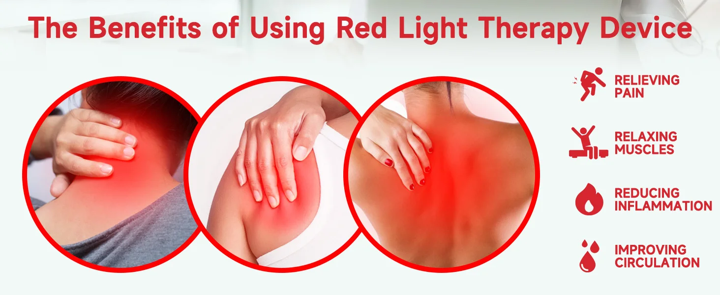 New Red Light Shoulder&Nape Physiotherapy Wearable Pad 660nm&850nm Infrared Light Therapy for Back Shoulder Neck Pain Relief