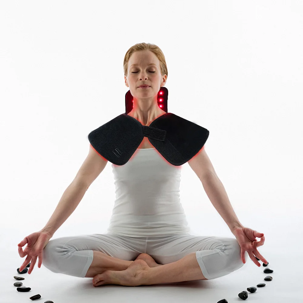 New Red Light Shoulder&Nape Physiotherapy Wearable Pad 660nm&850nm Infrared Light Therapy for Back Shoulder Neck Pain Relief