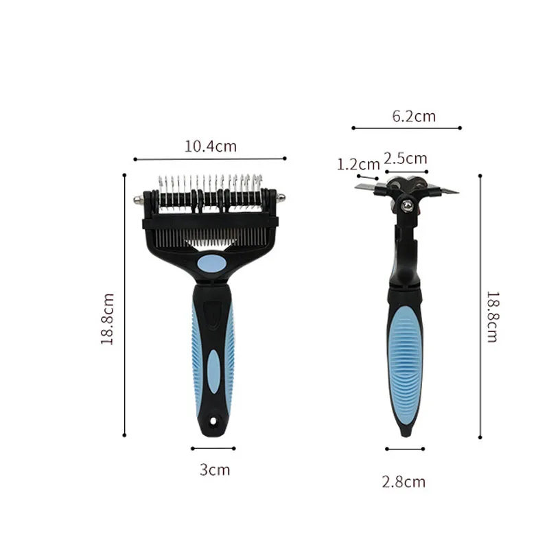 3‑In‑1 Pet Deshedding Brush, Dog Cat Fur Remover Knot Cutter Comb, Multifunctional Puppy Grooming Shedding Brush Pet Hair Care S