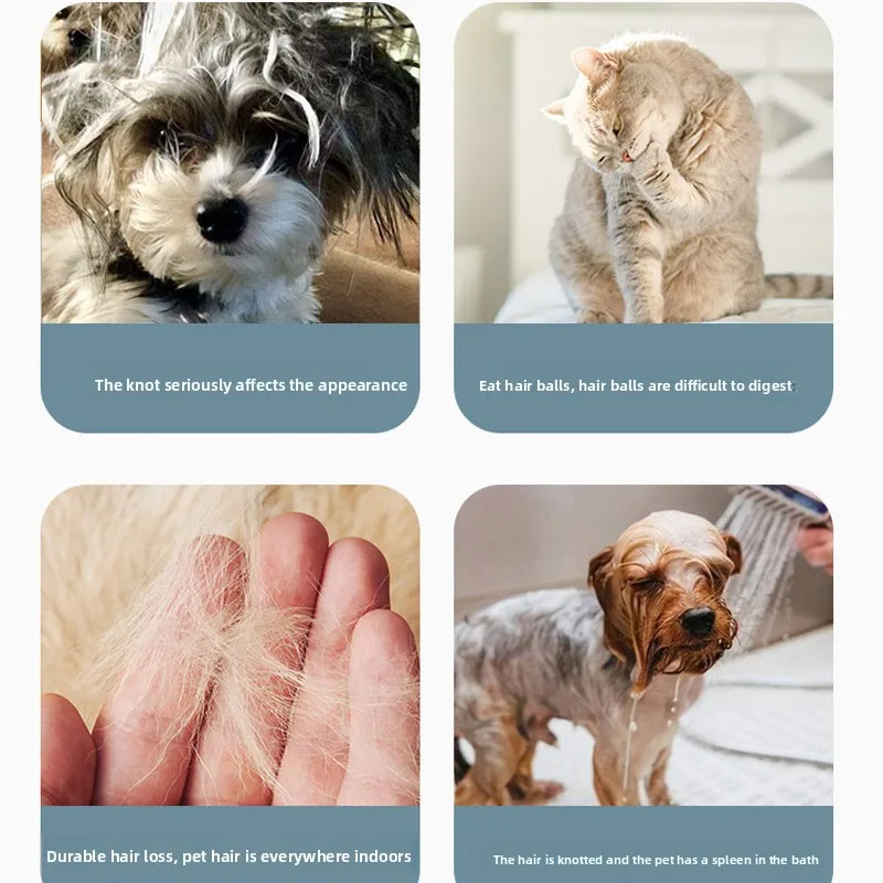 3‑In‑1 Pet Deshedding Brush, Dog Cat Fur Remover Knot Cutter Comb, Multifunctional Puppy Grooming Shedding Brush Pet Hair Care S
