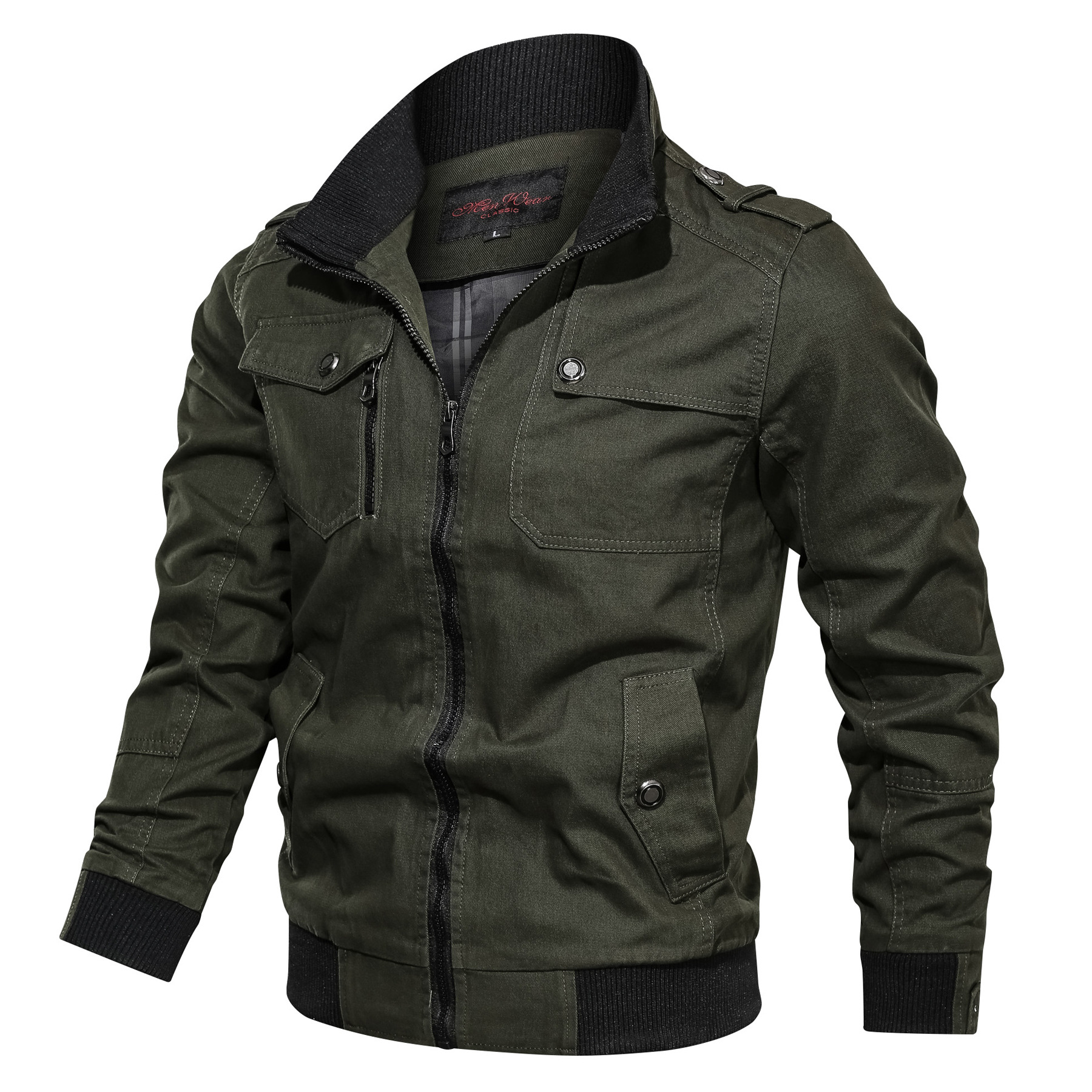 Bomber Jacket Men Fashion Casual Windbreaker Jacket Coat Men 2023 Spring Autumn New Hot Outwear Stand Slim Military Jacket Mens
