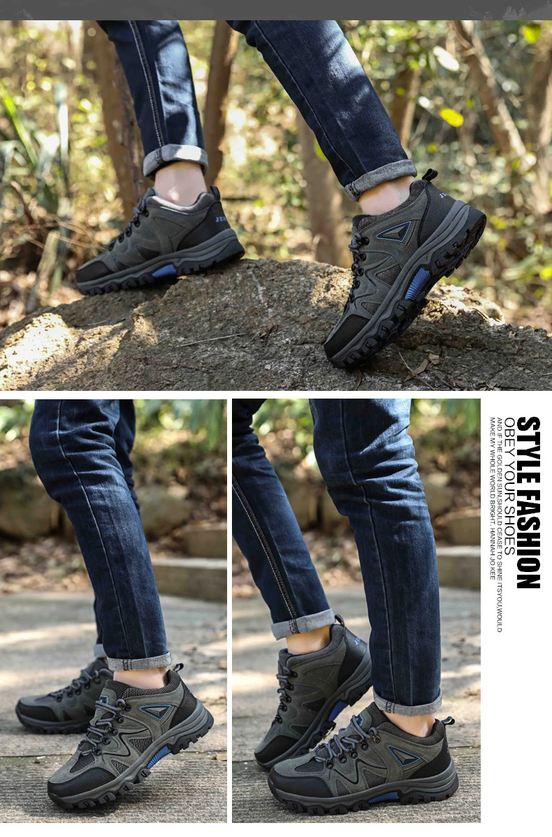 New Mens Hiking Shoes Breathable Lace Up Trekking Male Light Cushioning Outdoor Climbing Tourism Sneakers for Men Trekking Shoe