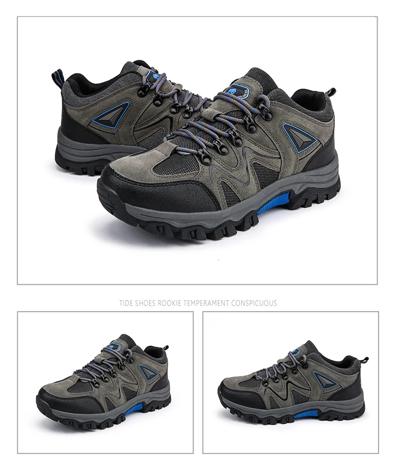 New Mens Hiking Shoes Breathable Lace Up Trekking Male Light Cushioning Outdoor Climbing Tourism Sneakers for Men Trekking Shoe