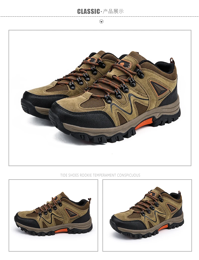 New Mens Hiking Shoes Breathable Lace Up Trekking Male Light Cushioning Outdoor Climbing Tourism Sneakers for Men Trekking Shoe