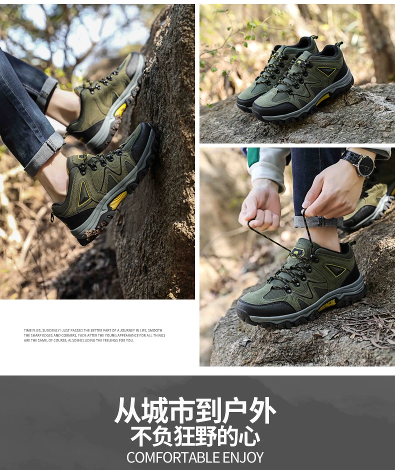 New Mens Hiking Shoes Breathable Lace Up Trekking Male Light Cushioning Outdoor Climbing Tourism Sneakers for Men Trekking Shoe