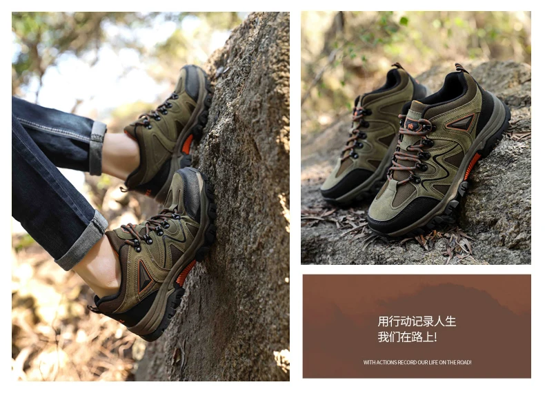 New Mens Hiking Shoes Breathable Lace Up Trekking Male Light Cushioning Outdoor Climbing Tourism Sneakers for Men Trekking Shoe