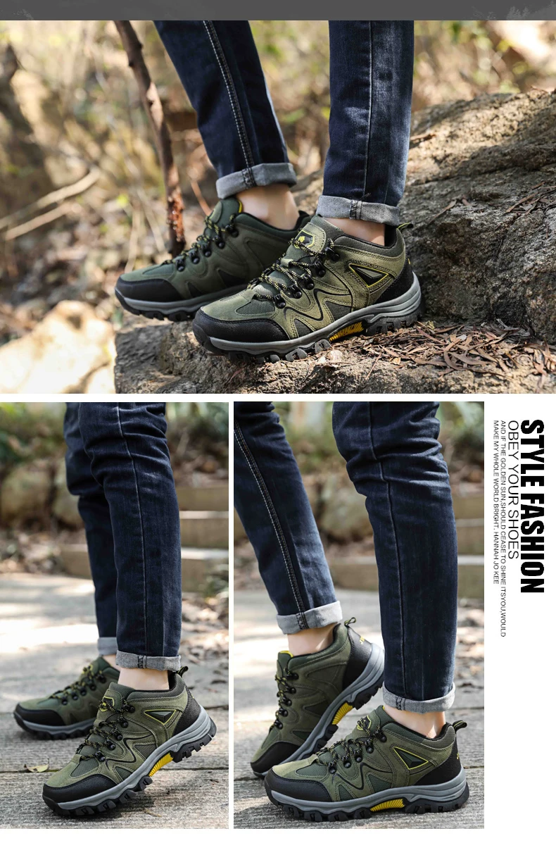New Mens Hiking Shoes Breathable Lace Up Trekking Male Light Cushioning Outdoor Climbing Tourism Sneakers for Men Trekking Shoe