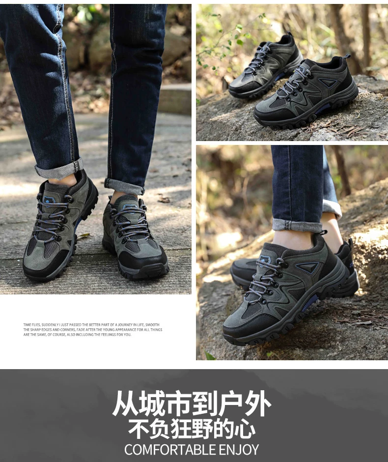 New Mens Hiking Shoes Breathable Lace Up Trekking Male Light Cushioning Outdoor Climbing Tourism Sneakers for Men Trekking Shoe