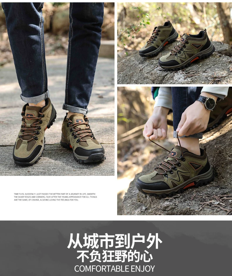New Mens Hiking Shoes Breathable Lace Up Trekking Male Light Cushioning Outdoor Climbing Tourism Sneakers for Men Trekking Shoe