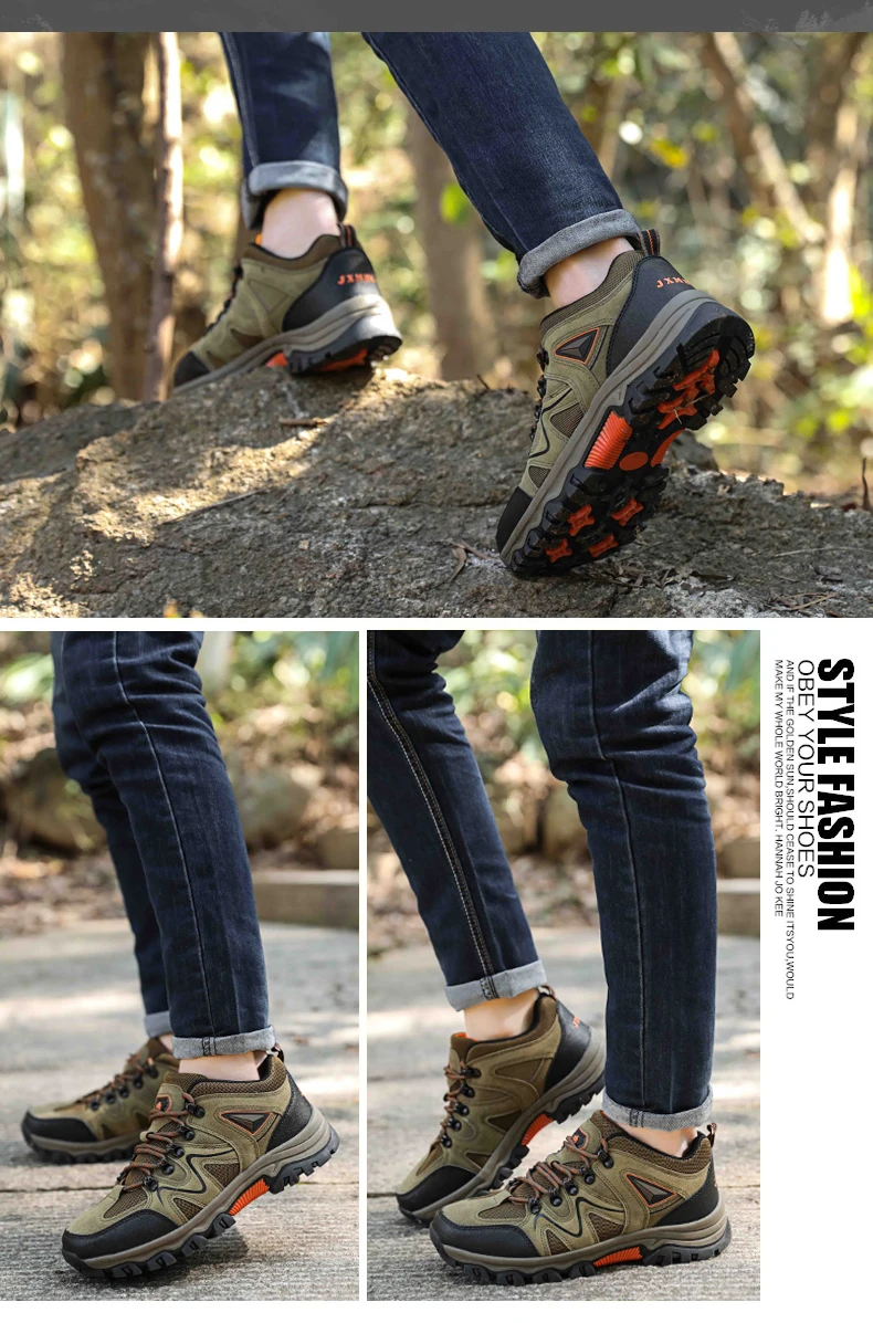 New Mens Hiking Shoes Breathable Lace Up Trekking Male Light Cushioning Outdoor Climbing Tourism Sneakers for Men Trekking Shoe