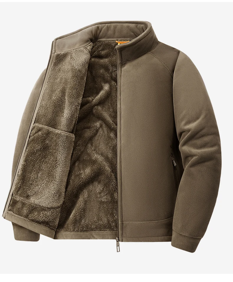 New model Oligonuoy men's fleece jacket for sports, waterproof coat, fleece lining, soft down, thick cotton innerwear