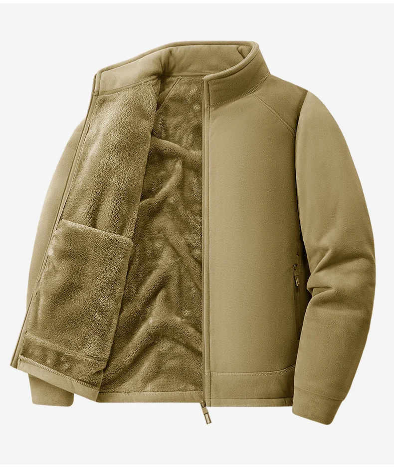 New model Oligonuoy men's fleece jacket for sports, waterproof coat, fleece lining, soft down, thick cotton innerwear