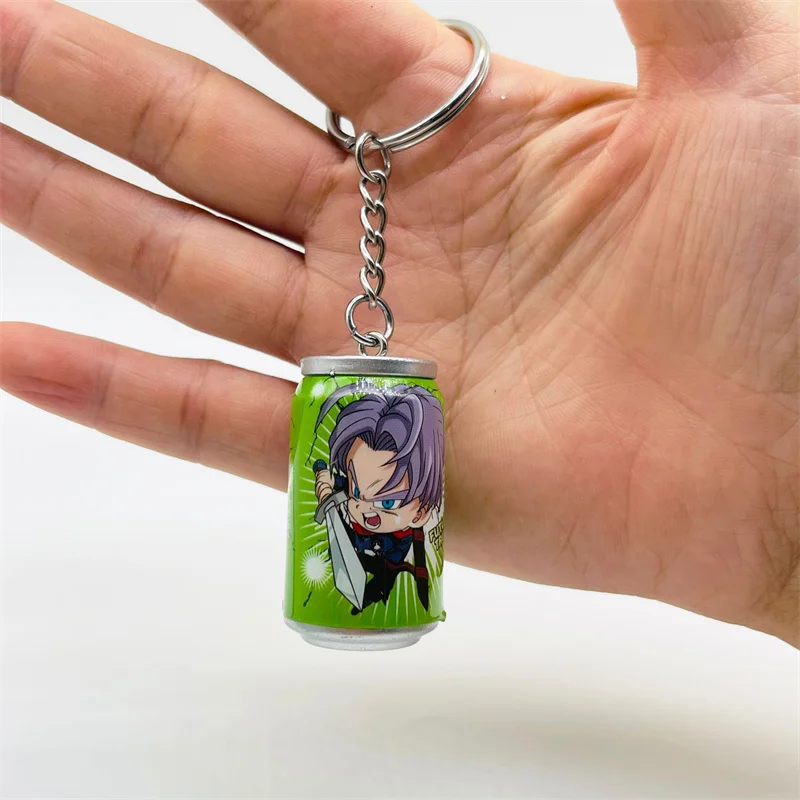 4Pcs/Set Dragon Ball Anime Keychain Son Goku Kakarotto Vegeta Trunks Cartoon Keychain Cans Figure Toys Fans Birthday Gifts