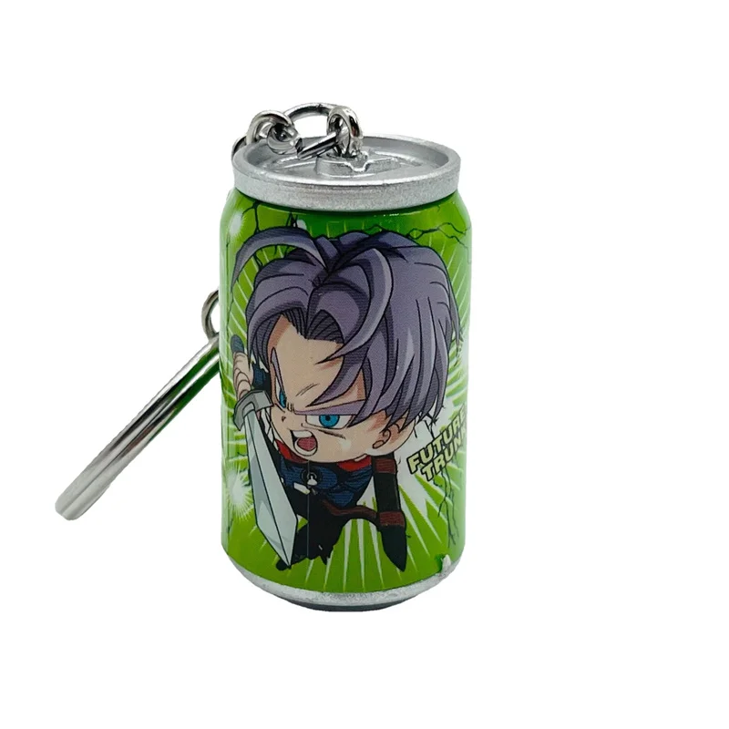 4Pcs/Set Dragon Ball Anime Keychain Son Goku Kakarotto Vegeta Trunks Cartoon Keychain Cans Figure Toys Fans Birthday Gifts
