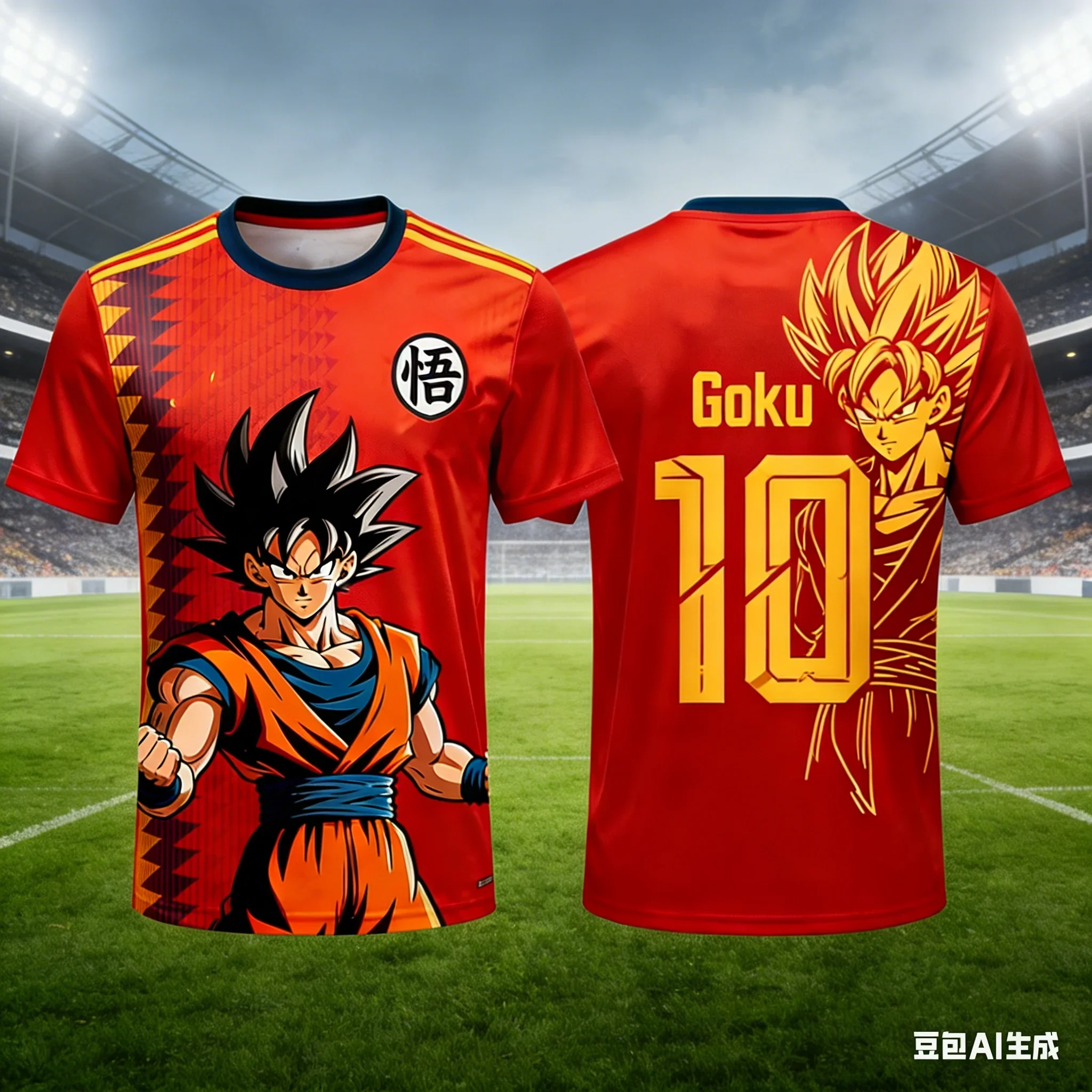 Goku Dragon Ball Soccer Jersey, Men Women Children Casual Anime Streetwear Fan Tee Summer quick-drying sports T-shirt