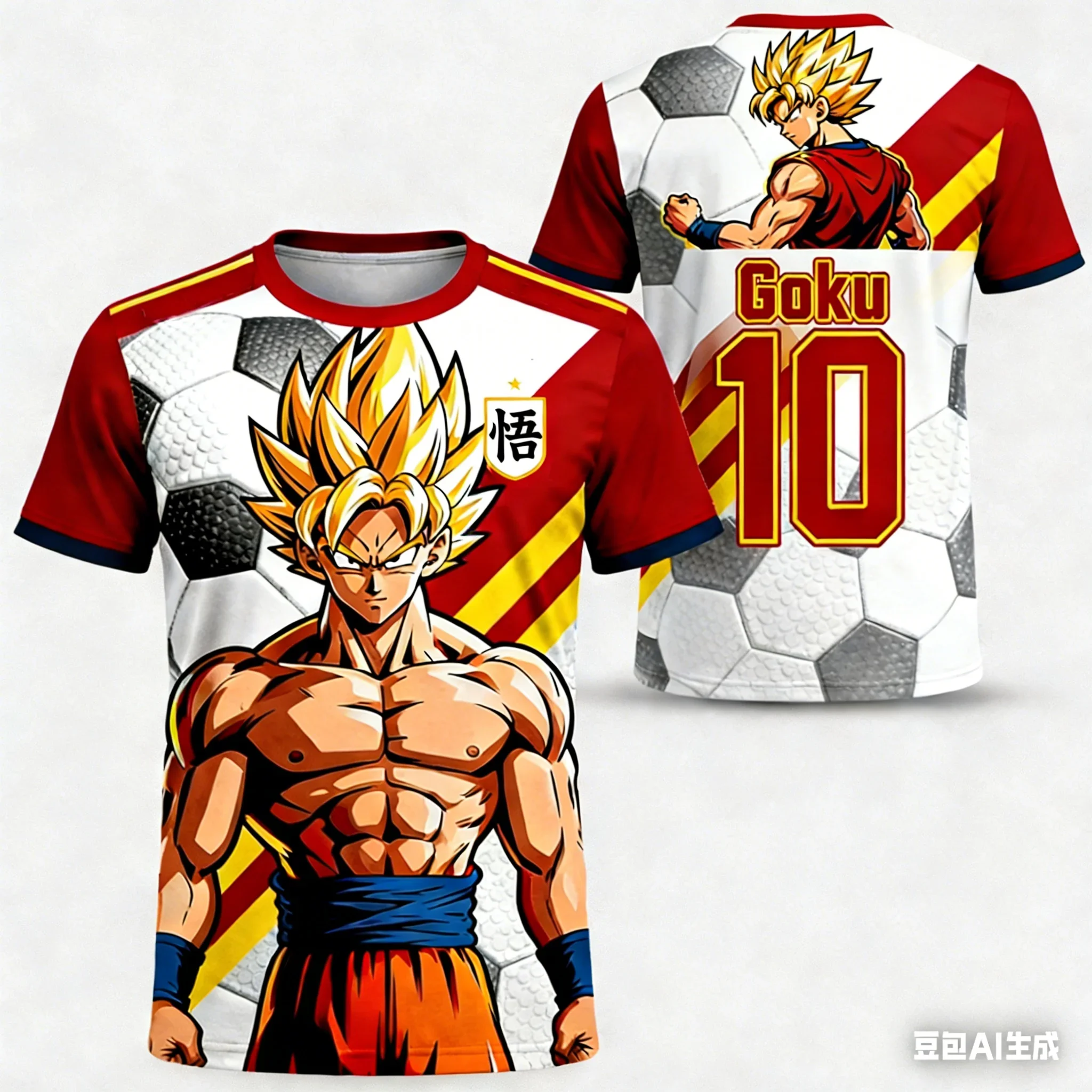 Goku Dragon Ball Soccer Jersey, Men Women Children Casual Anime Streetwear Fan Tee Summer quick-drying sports T-shirt