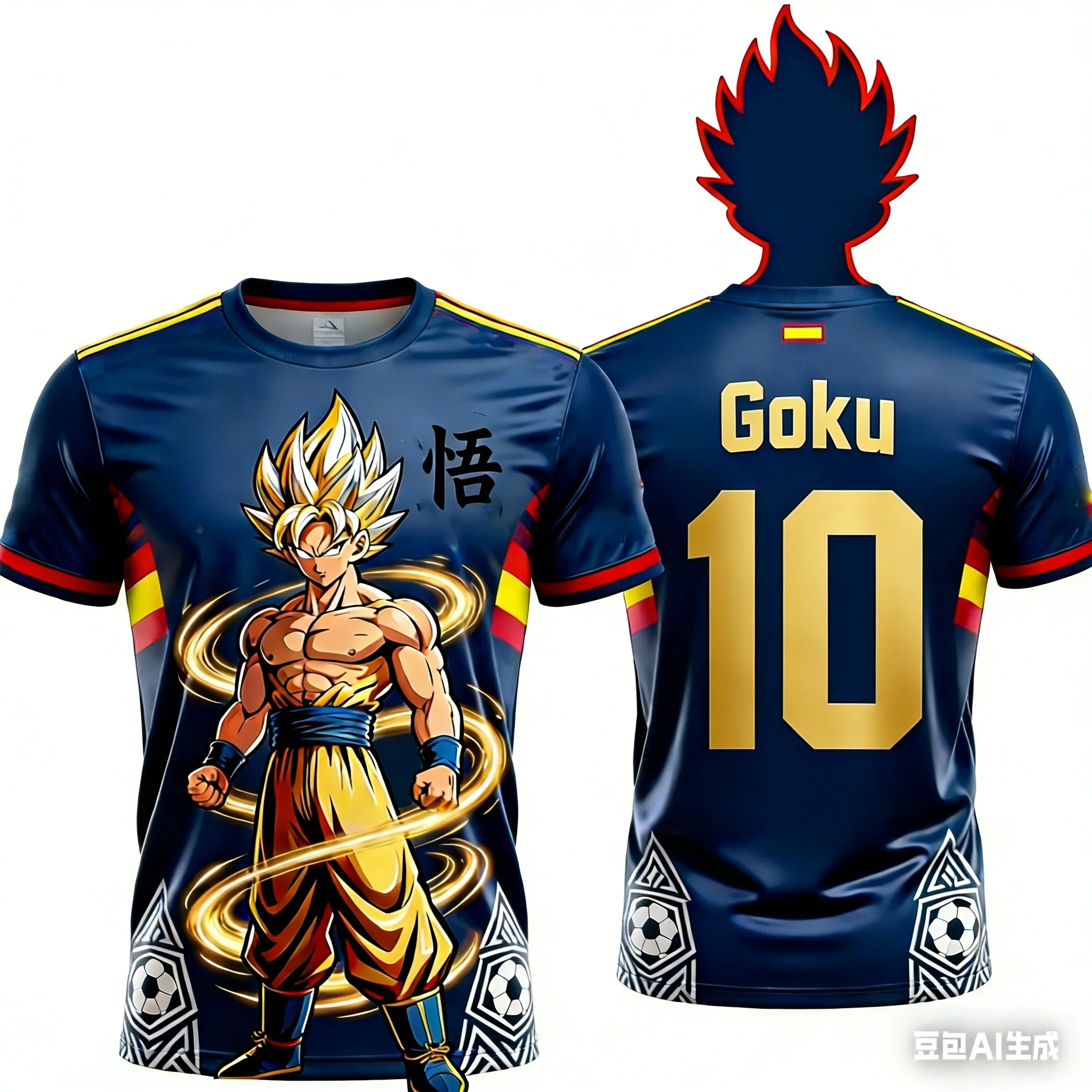 Goku Dragon Ball Soccer Jersey, Men Women Children Casual Anime Streetwear Fan Tee Summer quick-drying sports T-shirt