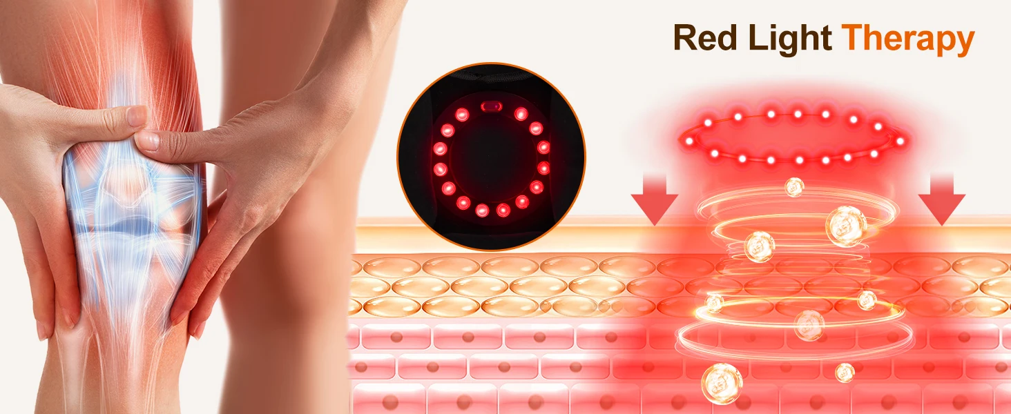 Cordless Knee Massager with Heat,Relax Knee Massage Helps Joint Stiff and Discomfort,3 Levels Heat & Vibration 10 Min Auto Off