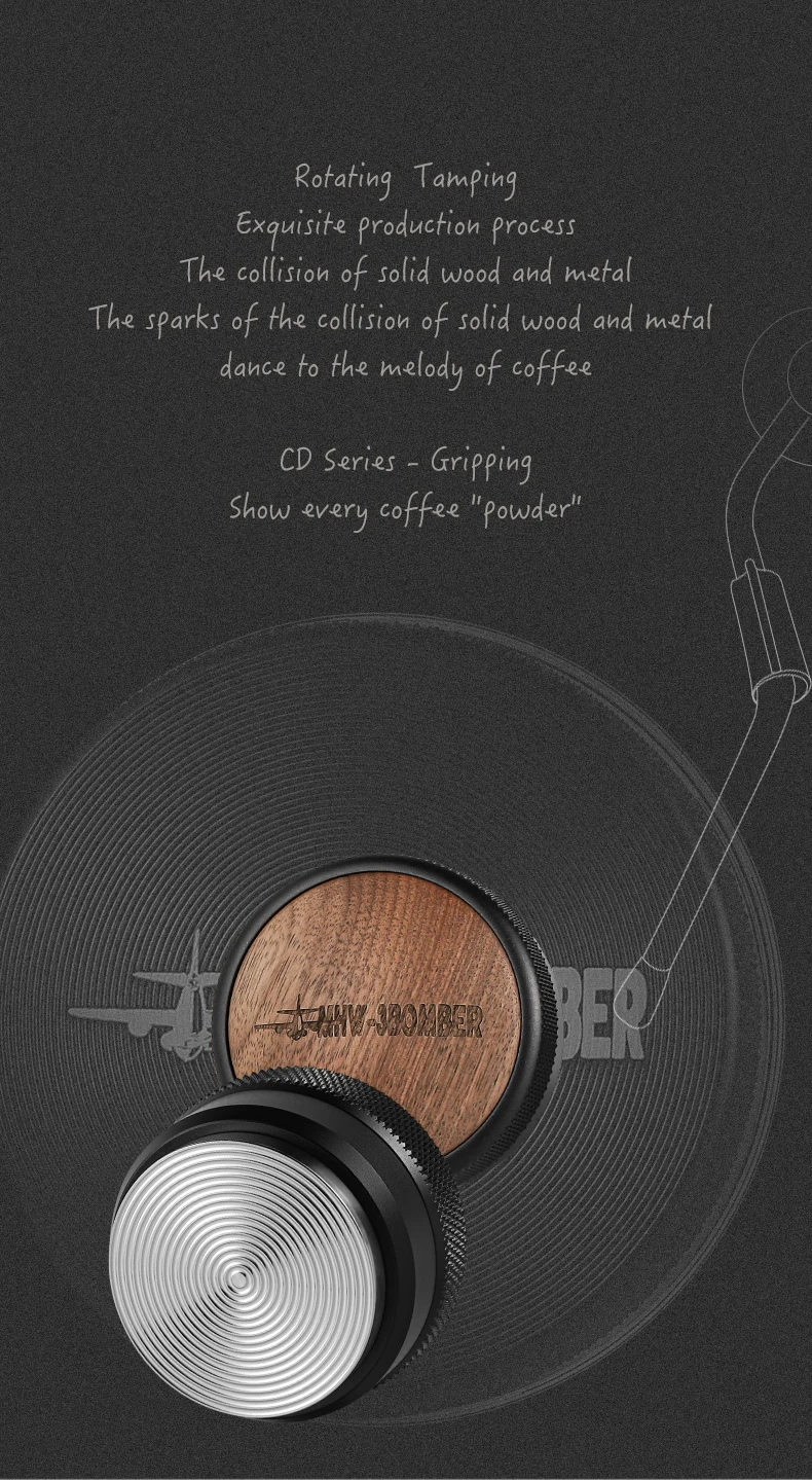 MHW-3BOMBER 30lb Constant Pressure Coffee Tamper 51mm 53mm 58mm Espresso Flat Tampers with Calibrated Spring Loaded Barista Tool