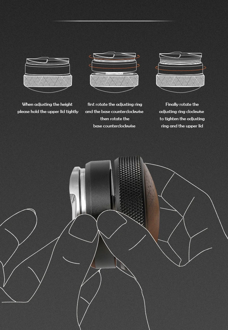 MHW-3BOMBER 30lb Constant Pressure Coffee Tamper 51mm 53mm 58mm Espresso Flat Tampers with Calibrated Spring Loaded Barista Tool