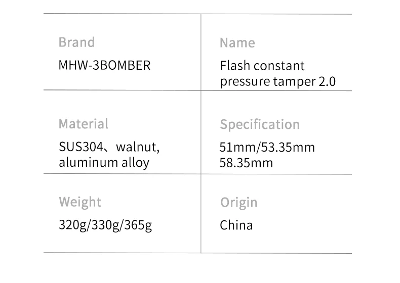 MHW-3BOMBER 30lb Constant Pressure Coffee Tamper 51mm 53mm 58mm Espresso Flat Tampers with Calibrated Spring Loaded Barista Tool