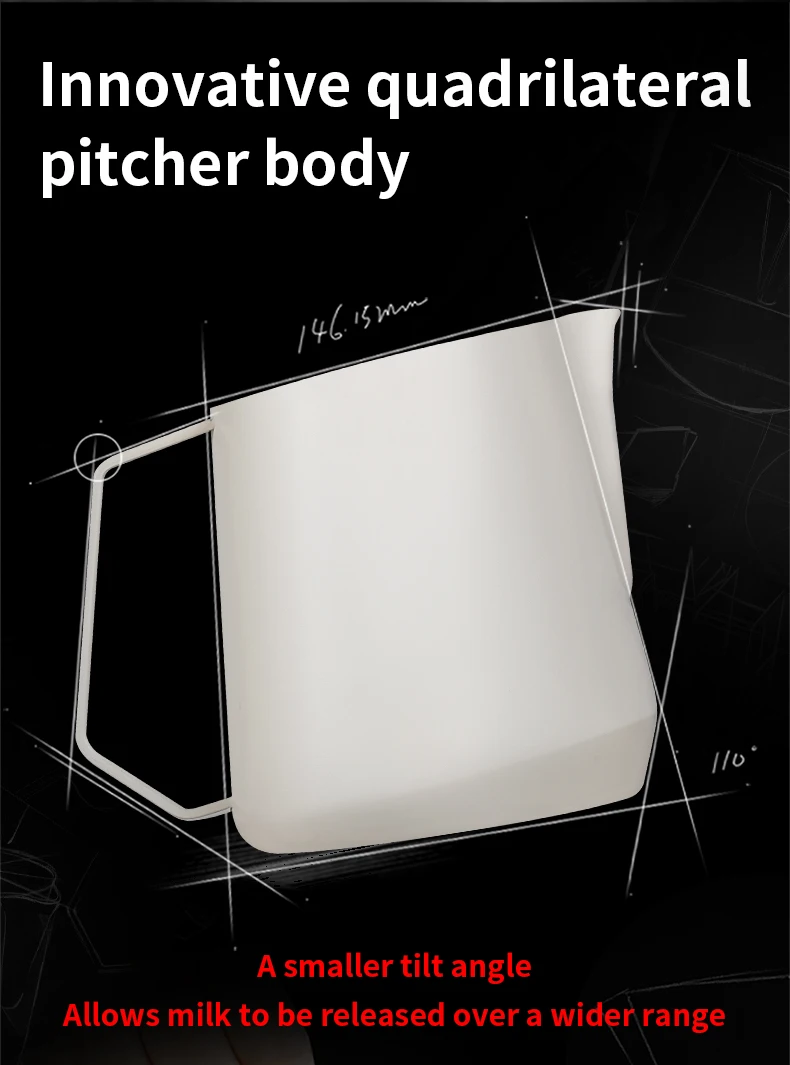 MHW-3BOMBER Milk Frother Jug 600ml Milk Frothing Pitcher Steaming Pitchers for Coffee/Cappuccino/Latte Art Coffee Accessories