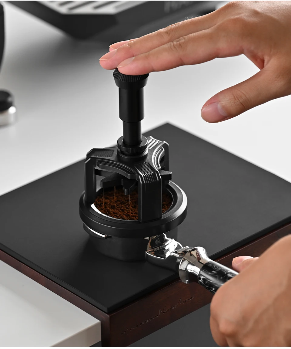 MUVNA WDT Tool Needle Distribution for 51/53/58mm Portafilter, Press to Automatically Rotate with 9 Needles Coffee Accessories