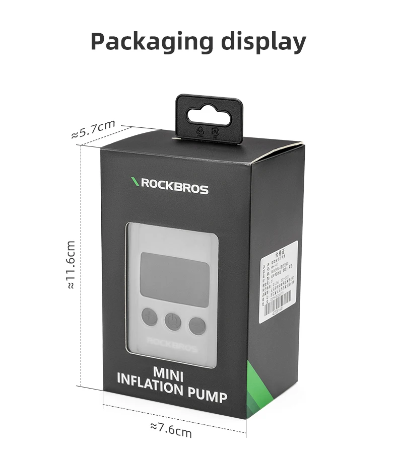 ROCKBROS 150PSI Portable Bike Electric Air Pump LED Display 500mAH Type-C Mini Compressor Tire Inflator MTB Road Bicycle Pump