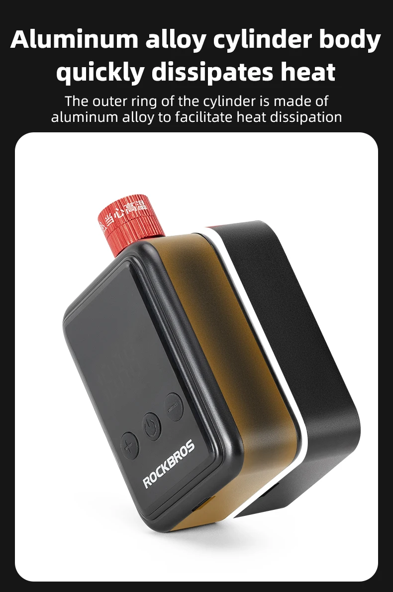 ROCKBROS 150PSI Portable Bike Electric Air Pump LED Display 500mAH Type-C Mini Compressor Tire Inflator MTB Road Bicycle Pump