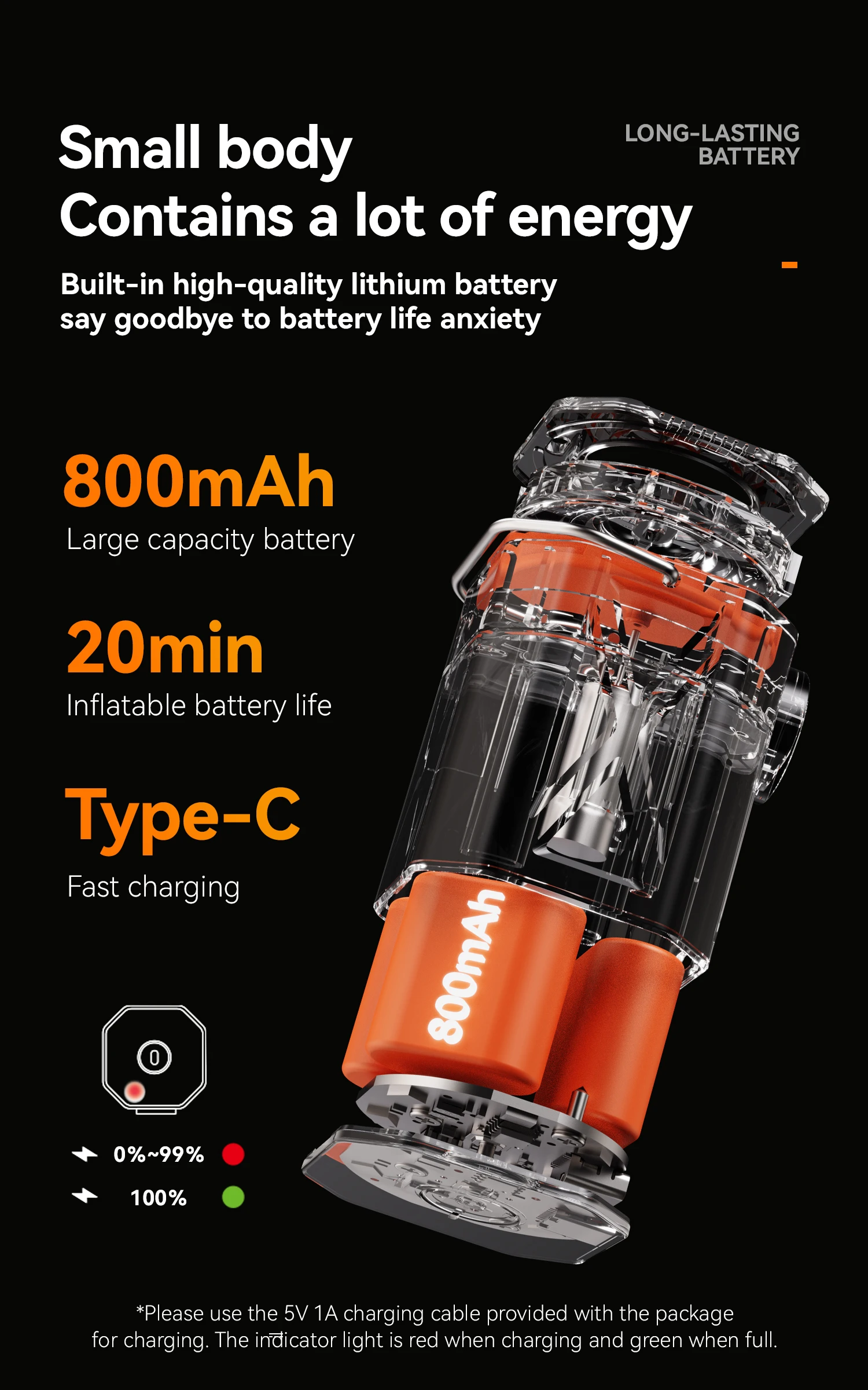Qunature Air Pump Inflatable Outdoor Electric Inflator for Mattresses Pillows 3-mode lighting Portable Lightweight Pump