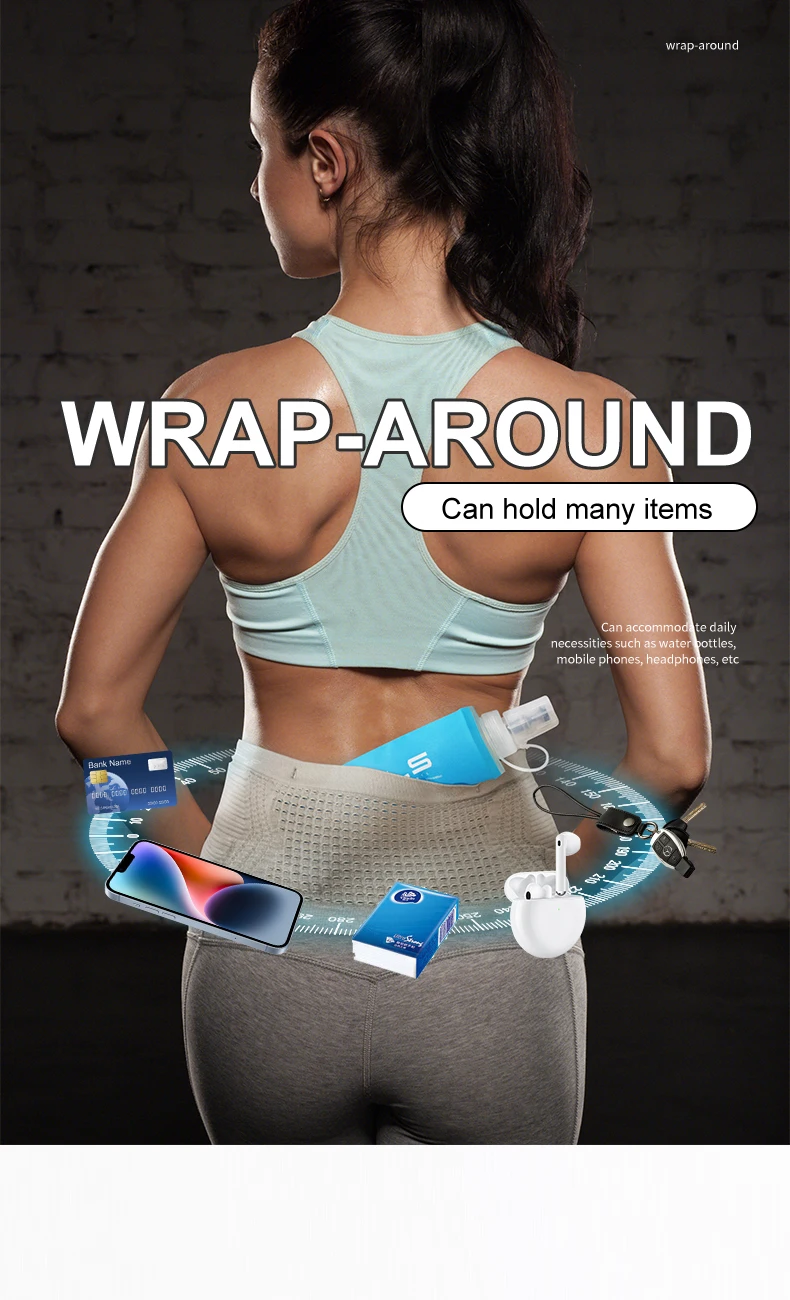 WRELS Seamless Invisible Running Waist Belt Bag Gym Bags Lightweight Mobile Phone Bags Portable Elastic Run Cycling Bag