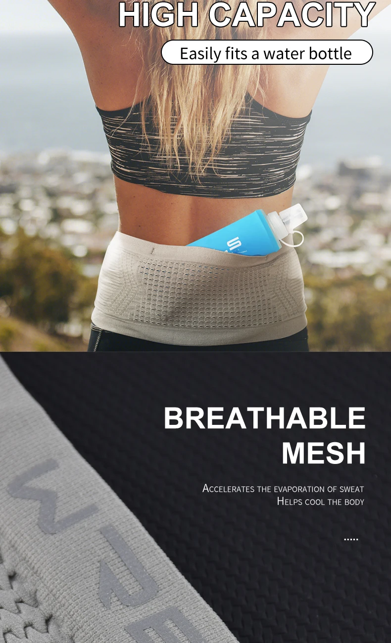 WRELS Seamless Invisible Running Waist Belt Bag Gym Bags Lightweight Mobile Phone Bags Portable Elastic Run Cycling Bag