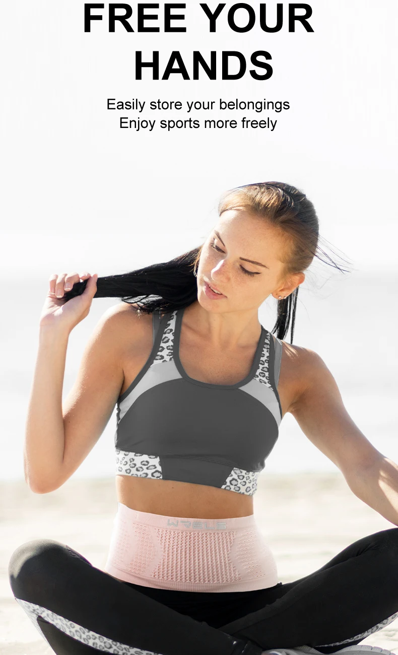 WRELS Seamless Invisible Running Waist Belt Bag Gym Bags Lightweight Mobile Phone Bags Portable Elastic Run Cycling Bag