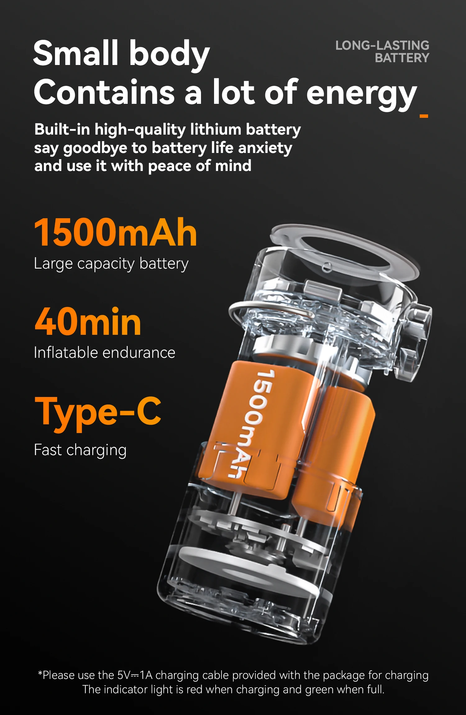 Qunature 3-in-1 Electric Air Pump Inflation Deflation Camping Light Lightweight Strong Air Pressure Mini Air Mattress/Swim Ring