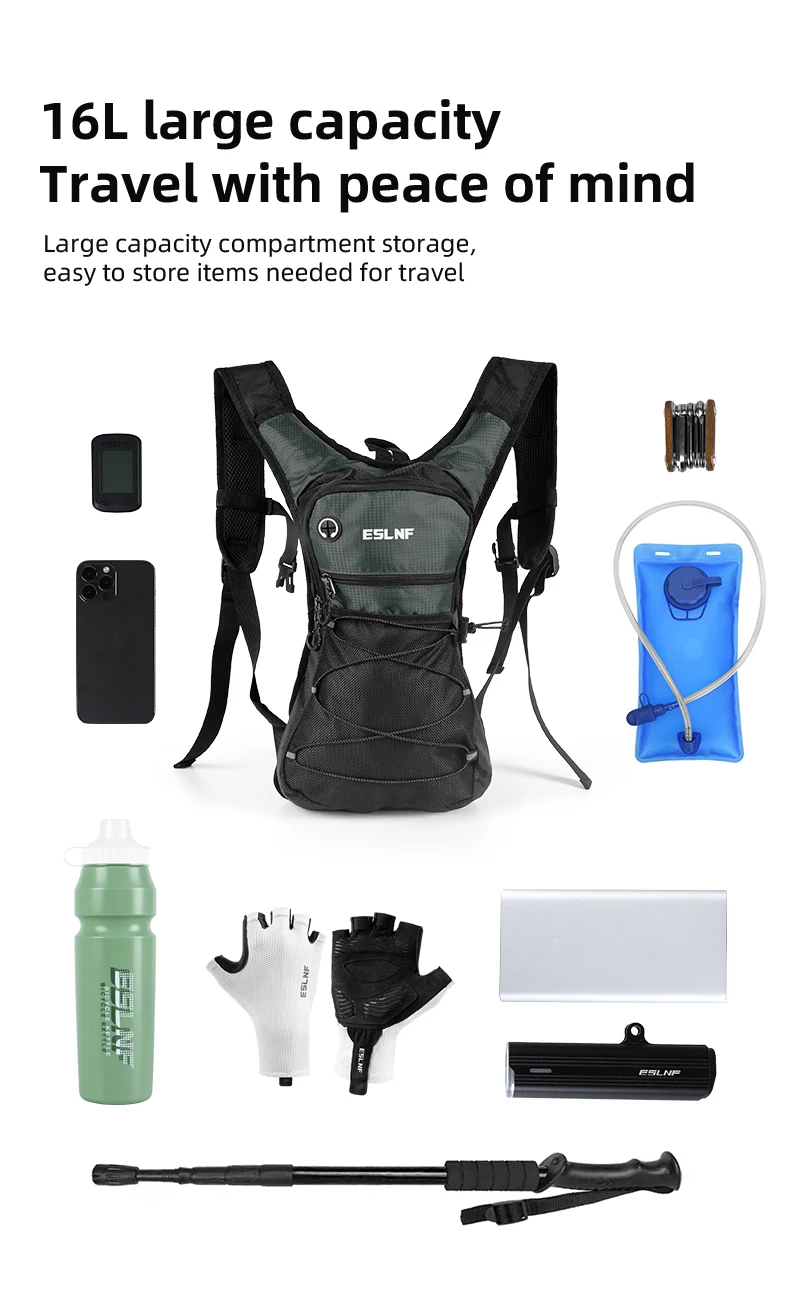 ESLNF Outdoor Bike Cycling Hiking Mountaineering Water Bag Backpack Sports Backpack Waterproof Large Capacity Off-Road Bag