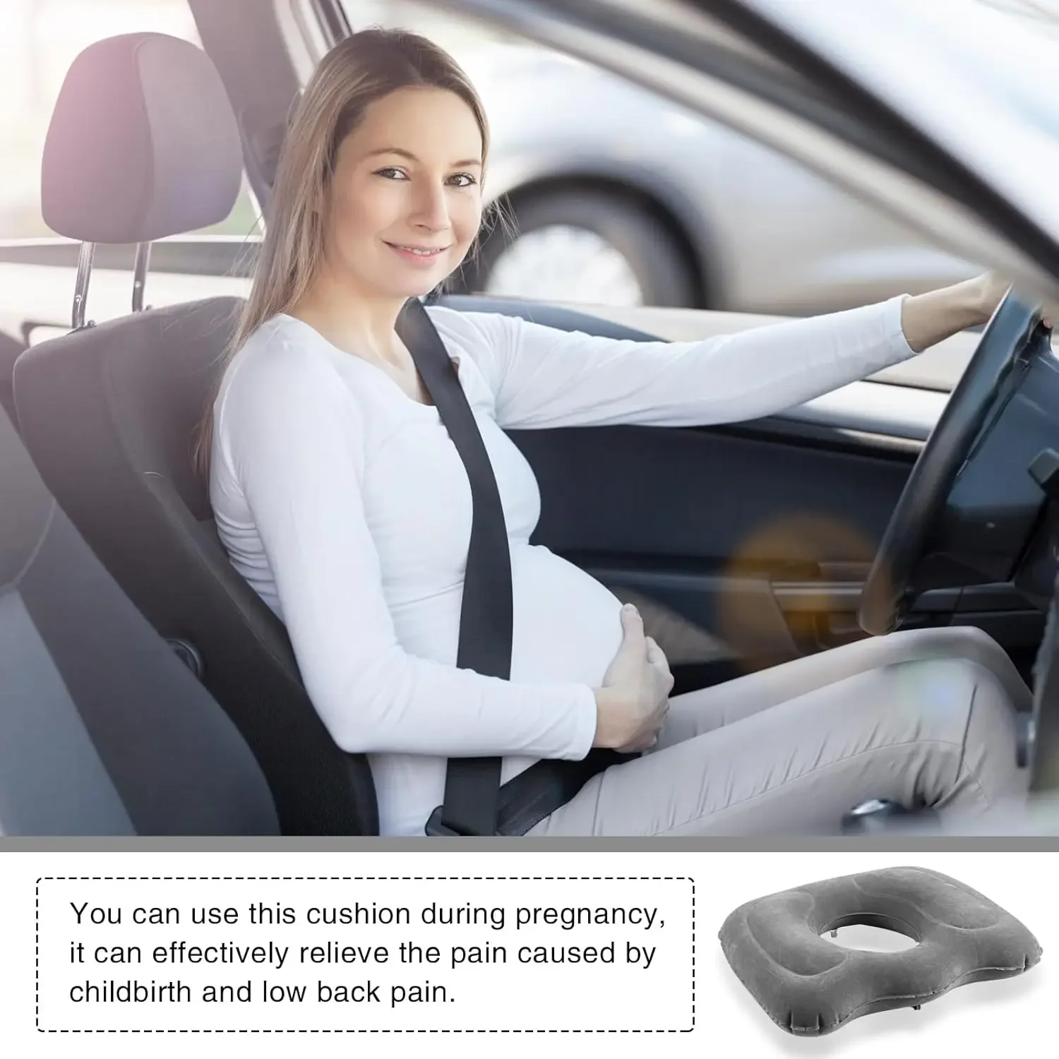Inflatable Seat Cushion Donut Pillow Portable Wheelchair Cushion for Hemorrhoids and Bed Sores, Pregnancy for Home Office Car