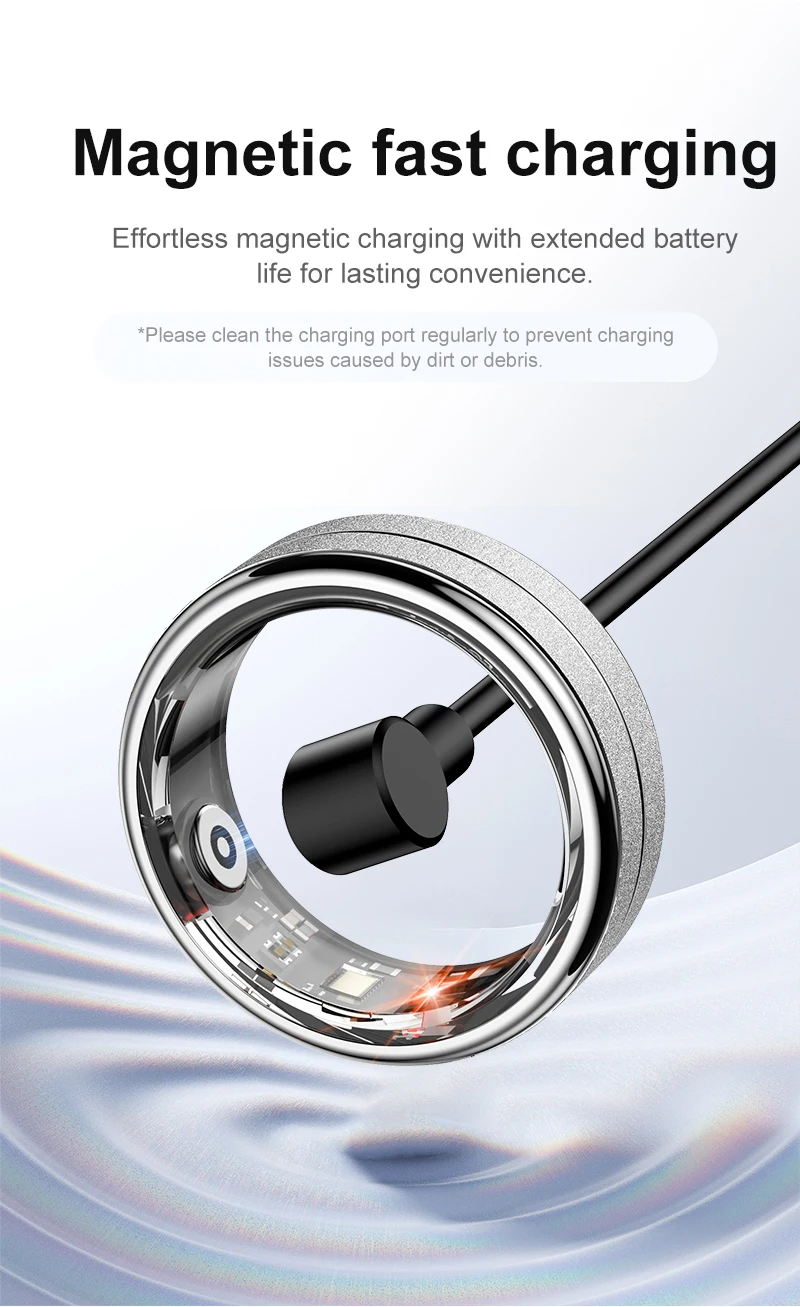 Smart Ring Men Women AI Health Analysis Heart Rate Body Temperature 5ATM Waterproof Multi Sport Modes Gesture Control Smart Ring